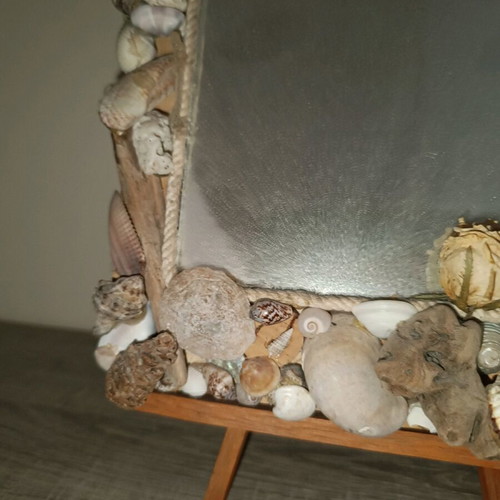 Mirror made of shells like new, handmade decorative