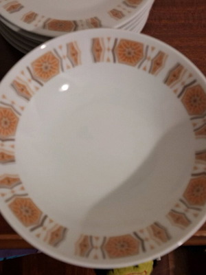 Tamala 1960s RC Japan dinner set like new, 6 bowls, 6 plates, 6 side dishes
