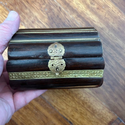 Decorative wooden jewelry box with velvet lining handmade vintage like new