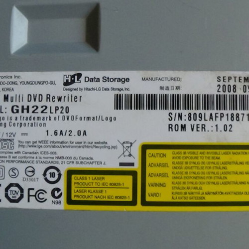 DVD LG GH22LP20 IDE DVD‑RW drive εσωτερικό για σταθερό υπολογιστή σαν καινούργιο