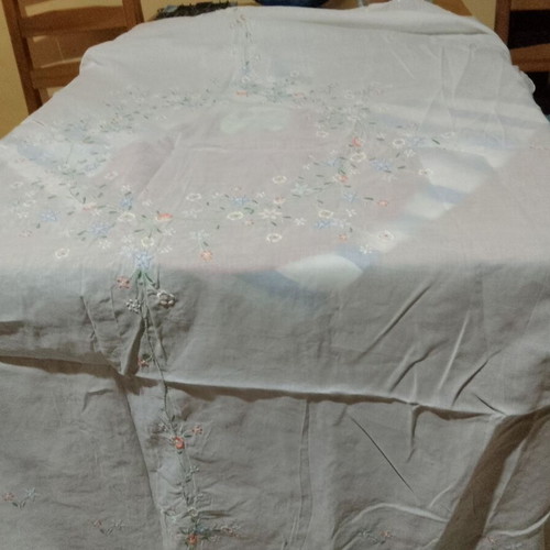 Tablecloth with colorful pastel flowers, new