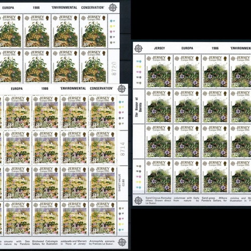 Jersey 1986 Europa CEPT complete set in sheets new MNH