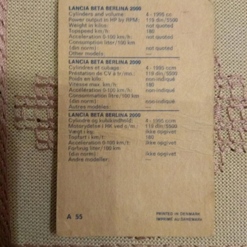 DANDY collectible card Lancia Beta Berlina 2000 used