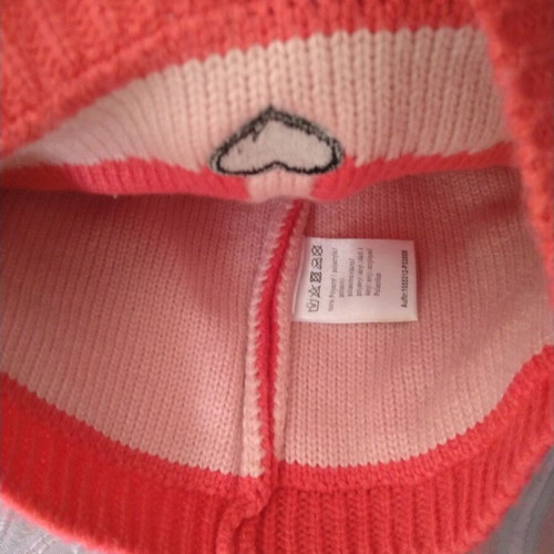 Fox hat for girls like new, pink coral, size XS for ages 3-5