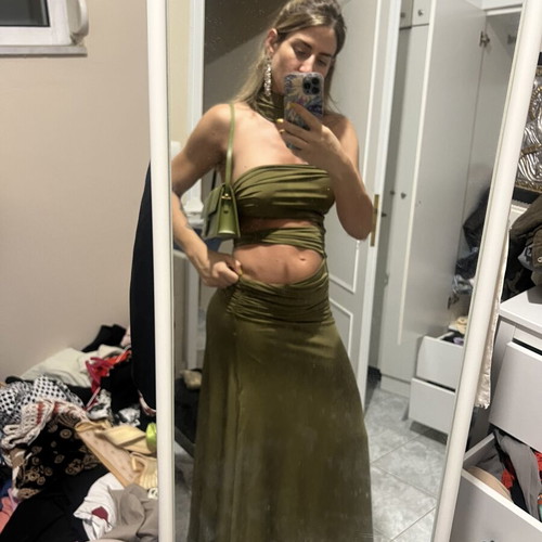 Nash long green dress like new, size S