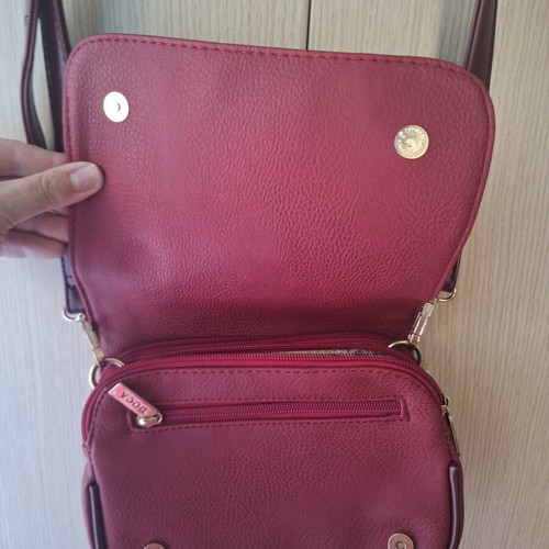 Doca crossbody bag new, red and gold, adjustable strap