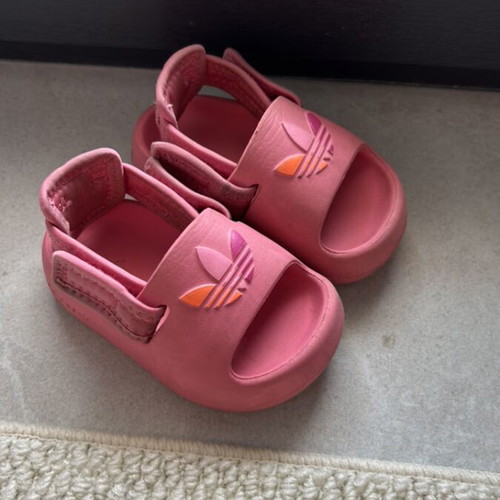 Adidas baby slippers used, pink