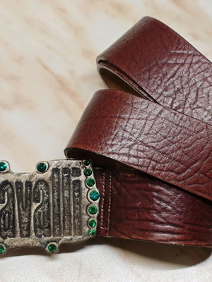 Just Cavalli leather belt used with Swarovski brown