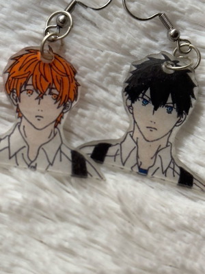 Given earrings used, handmade anime characters