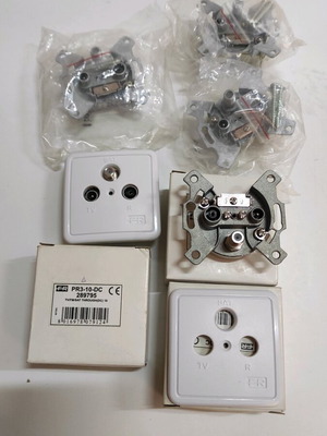 TV - sat - radio sockets new, pack of 7 pieces FTE and Fracarro