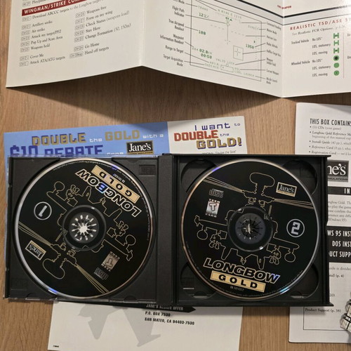 Longbow Gold Big Box PC game used, 3 CDs, Windows/MsDos
