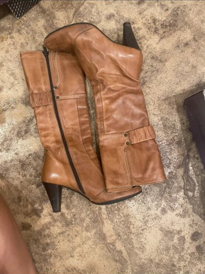 Leather boots, brown, size 37