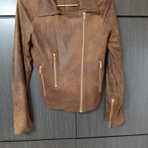 Women's faux leather jacket TEX size S used, brown