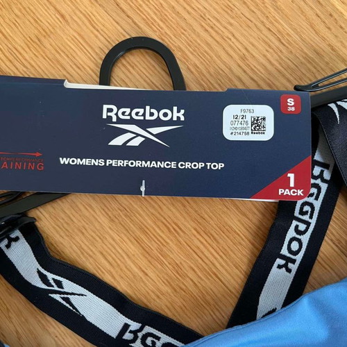 Reebok sports bralette new, size Small, blue