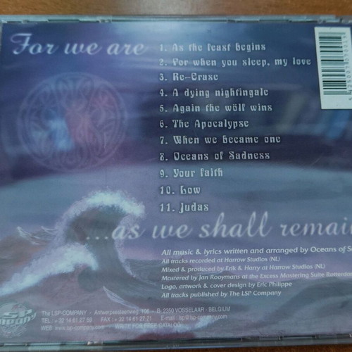 Oceans of Sadness For We Are CD like new, metal