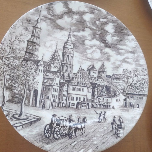 Rare Set of 6 Plates ARNIK "Old Town" (English Style)