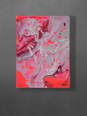 Colorful abstract handmade canvas painting new with acrylics