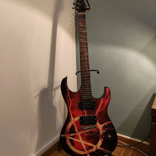 Washburn X16 "Anarchy" electric guitar used with accessories