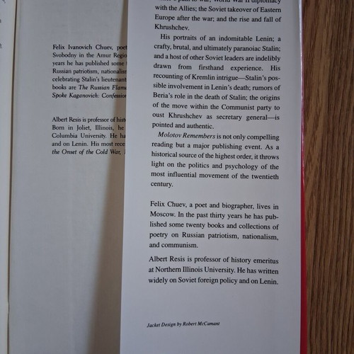 Molotov Remembers Inside Kremlin Politics book like new