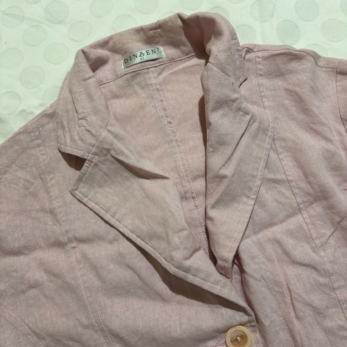 Vintage linen jacket in pink, size M, like new