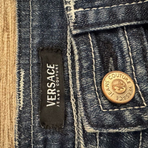 Versace Jeans Mini Vintage Denim Skirt Like New With Embroidery