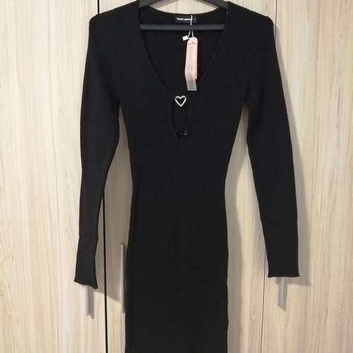 Tally Weijl black knitted mini dress with heart detail