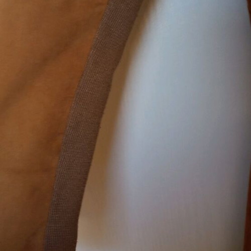Zara lightweight jacket with leather look asymmetrical like new, brown