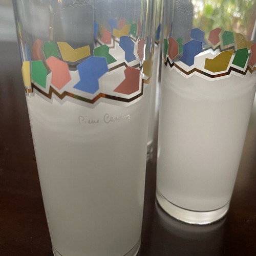 Pierre Cardin vintage glasses set of 4, new with gold details