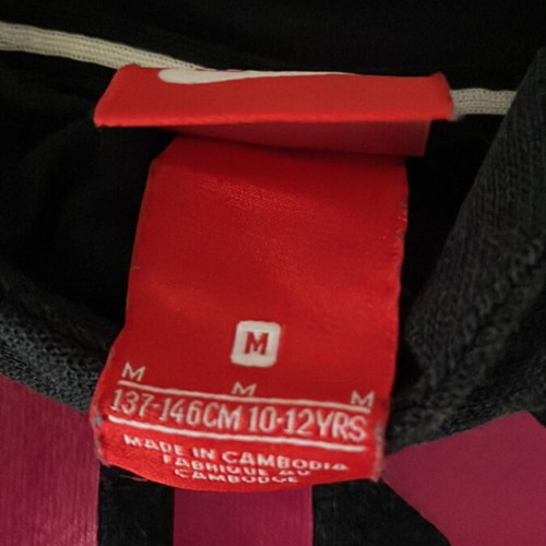 Cropped Nike hoodie for girls like new, black and pink