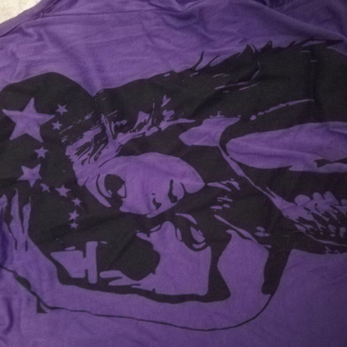 Women's blouse used M/L purple with rings on straps