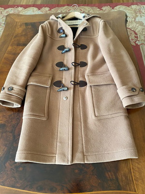 Мъжко палто Burberry употребявано, размер Small, бежово-кафяво