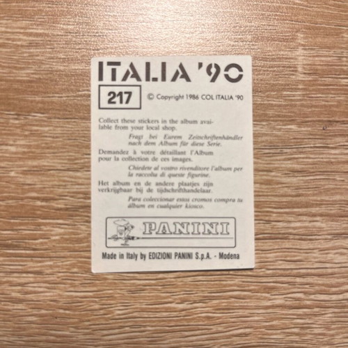 Panini Italia 1990 Gary Gillespie sticker No217
