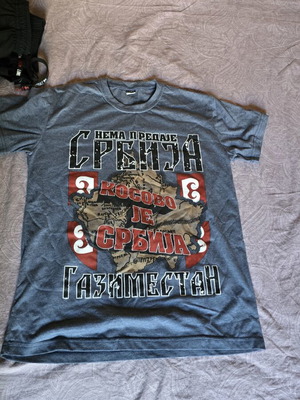 T-shirt Kocovo is Serbia slim fit, like new, gray, size L