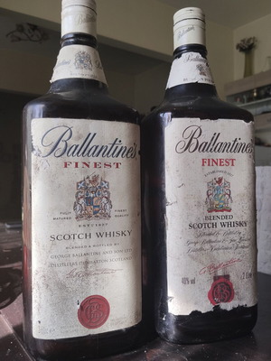 Ballantine’s Finest vintage άδεια μπουκάλια ουίσκι 2L, πακέτο 2
