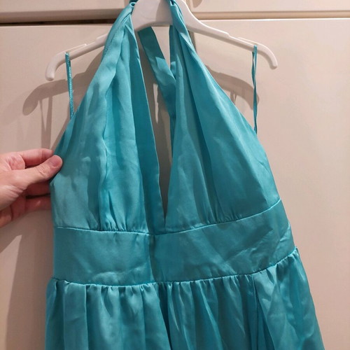 Satin maxi dress blue like new, Bershka limited edition