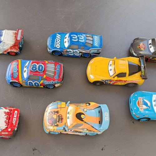 Disney Pixar Cars collectible metal toy cars pack of 8 used
