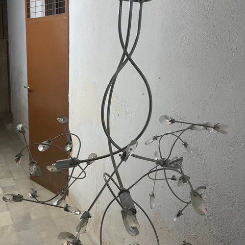 Set of 4 ceiling and floor lights with crystals like new