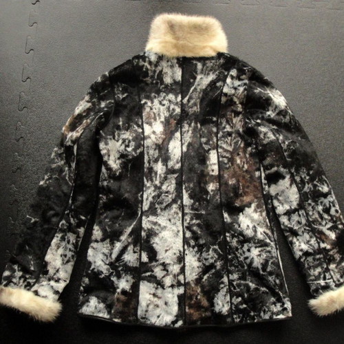 Handmade reversible leather and real fur coat, size M