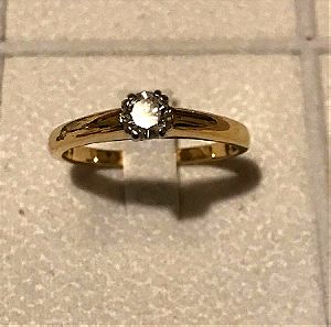 Μονόπετρο δαχτυλίδι 18κ με διαμάντι 0.37ct