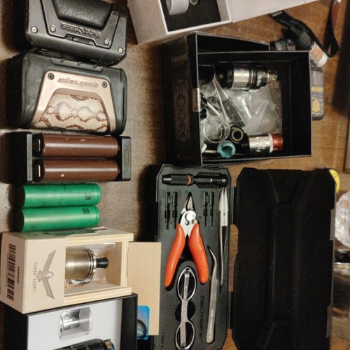 Mega Vape Pack used with Vapor Giant, Brunhilde, Drop Dead RDA, Engine 2, 2 Mods, Charger & Extras