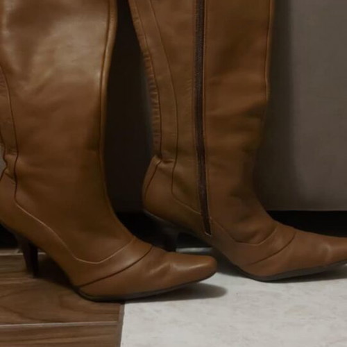 Ted Baker chocolate leather boots like new, size 39