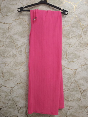Wide cotton women's pants, fuchsia