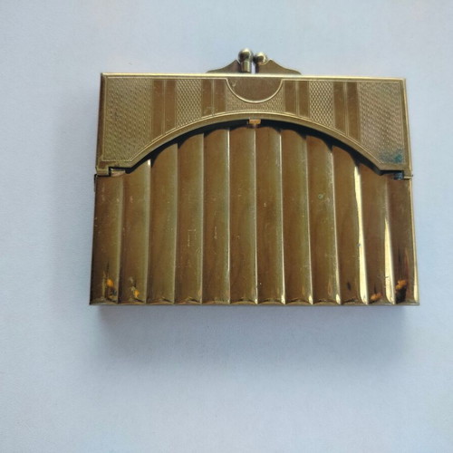 Vintage brass Gwenda cigarette case used, British made