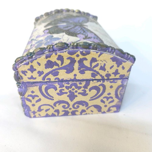 Handmade box with flowers and butterflies new