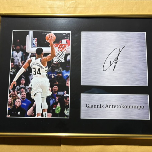 Giannis Antetokounmpo Signed Replica A3 Poster new