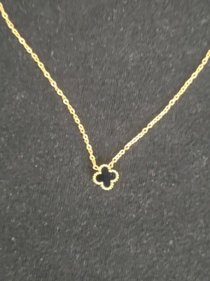 Necklace in gold color new, black