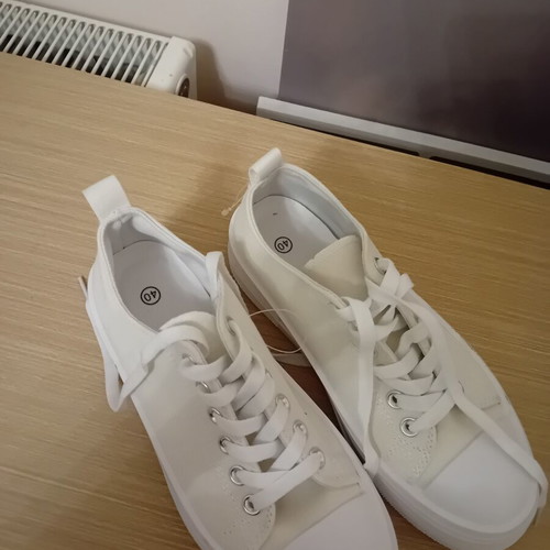 Women's white athletic shoes, size 40
