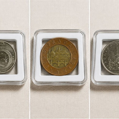 Czech Republic 3-coin collector set, 1 Kč 1993 first year