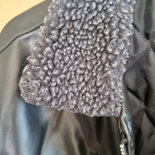 Vintage 1970s biker style jacket like new, faux leather, black