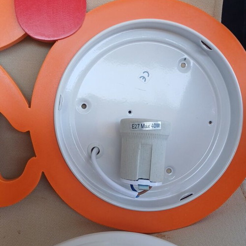 Children's wooden wall light MDF, new, orange dog design